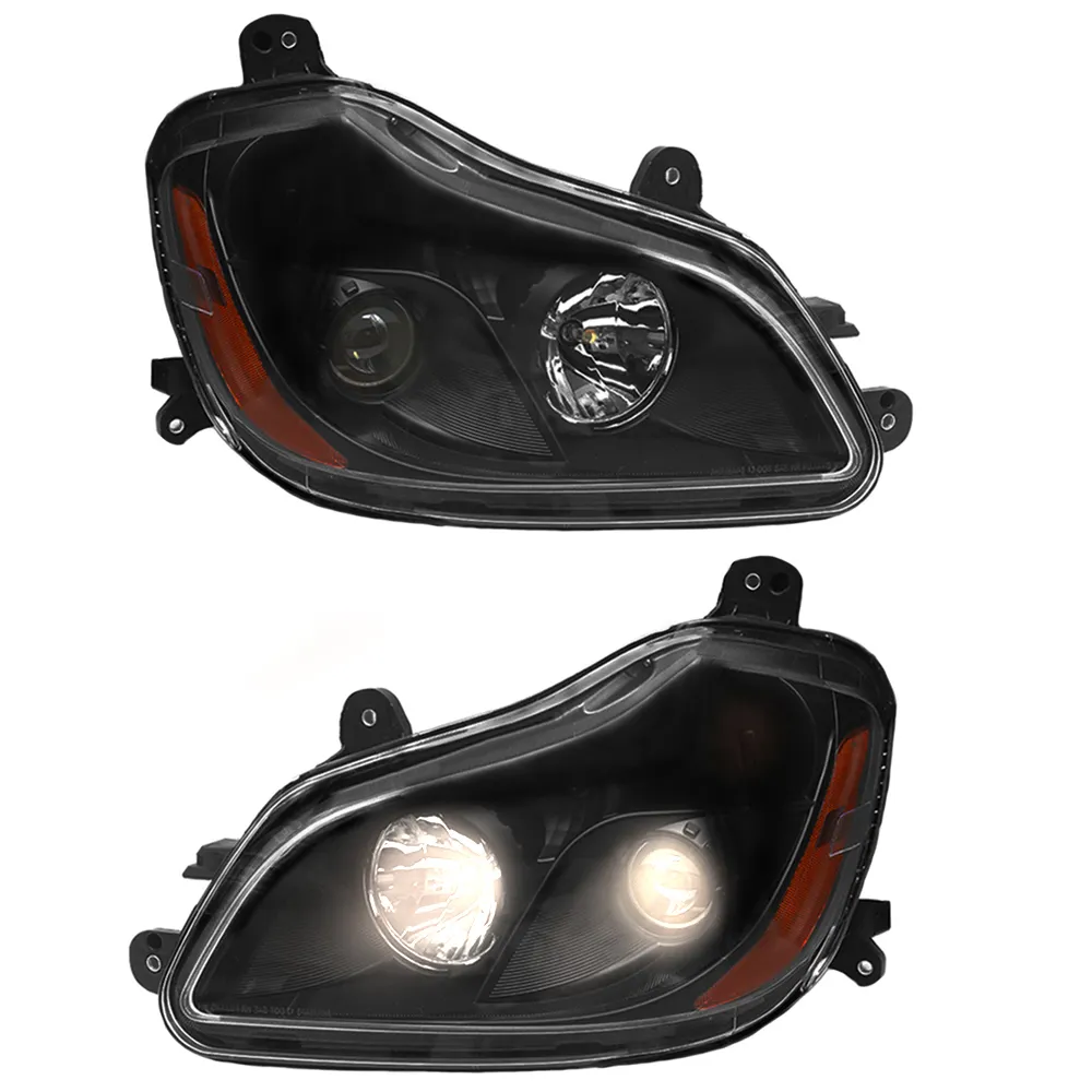 Black Headlights Compatible With Kenworth T680 2013-2021