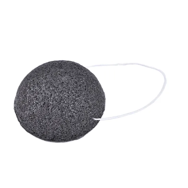 Konjac Face Wash And Bamboo Charcoal Cleansing Black - Shop at LoveMi