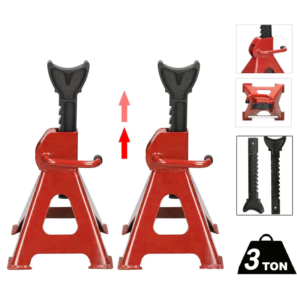 2Pcs Axle Stands FloorJack Heavy Duty Lifting 3 Ton Capacity Stand Car CaravanUK — foto 3