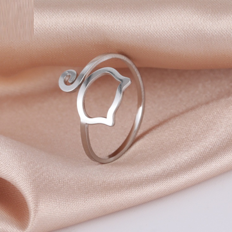 Fashion Cartoon Cute Style Women's Stainless Steel Ring