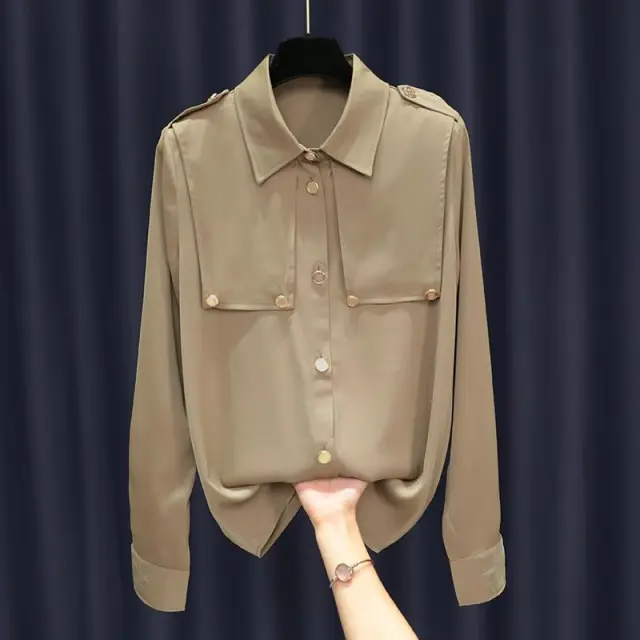 New Early Autumn Tops For Women Khaki - Shop at LoveMi