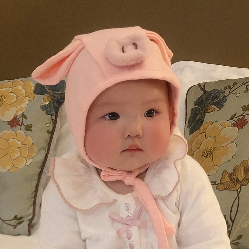 Title 4, Spring And Autumn Thin Baby Pig Hat Cute