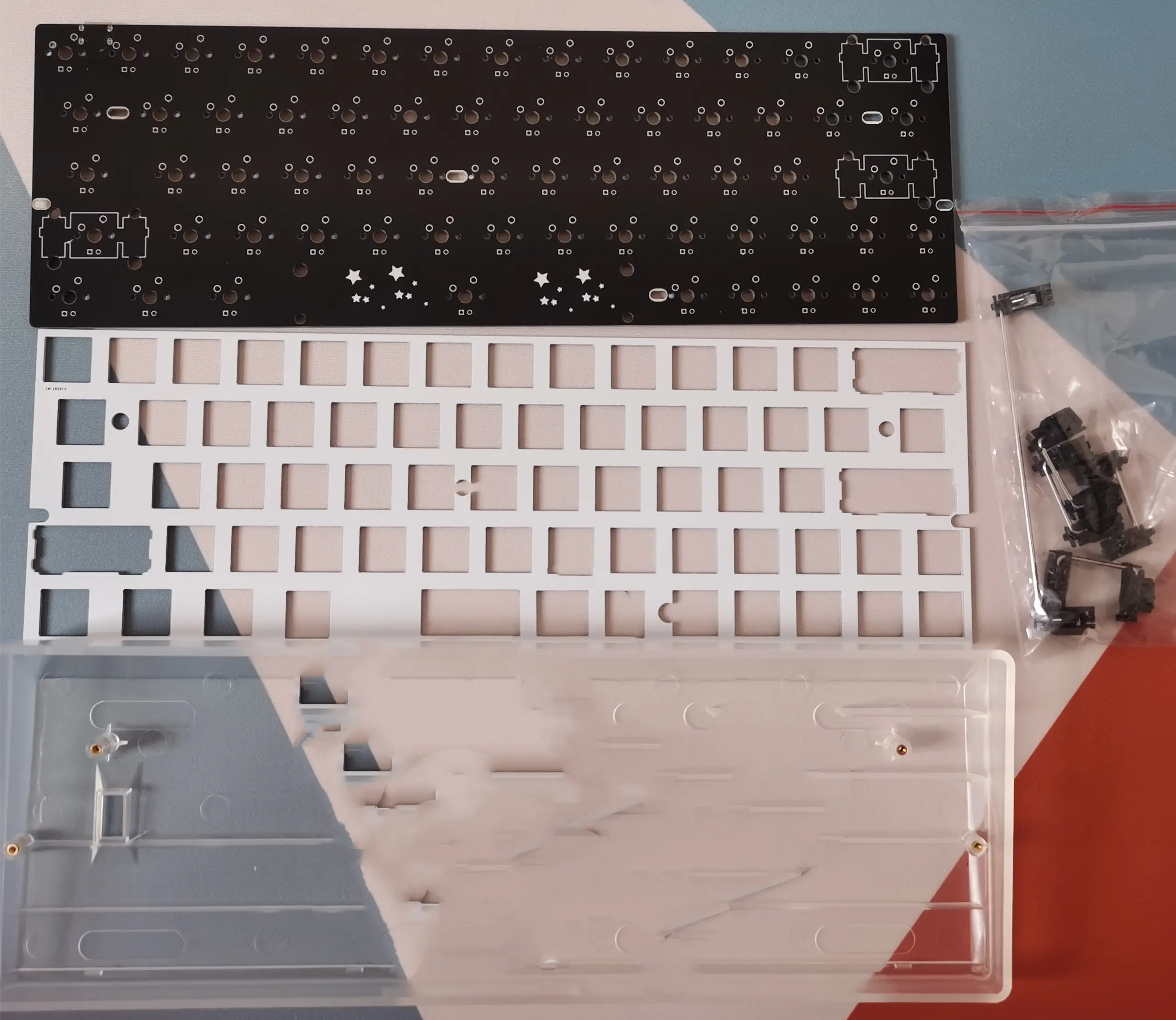 Customized Mechanical Keyboard Kit Left 64 Glass