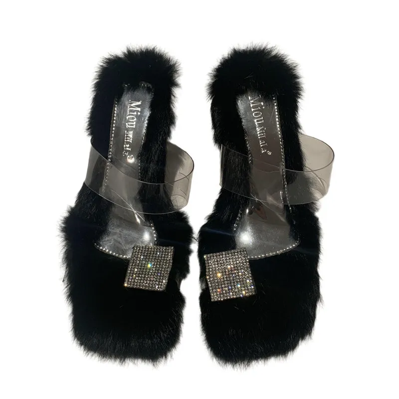 Beach Vacation With Crystal Stiletto Heels And - Black