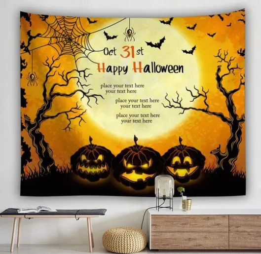 Background Cloth Hanging Cloth Room Live Room Rental Room Decoration Tapestry Customization Yellow - Shop at LoveMi