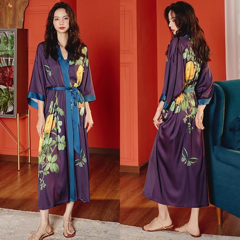 Yellow flower purple robe