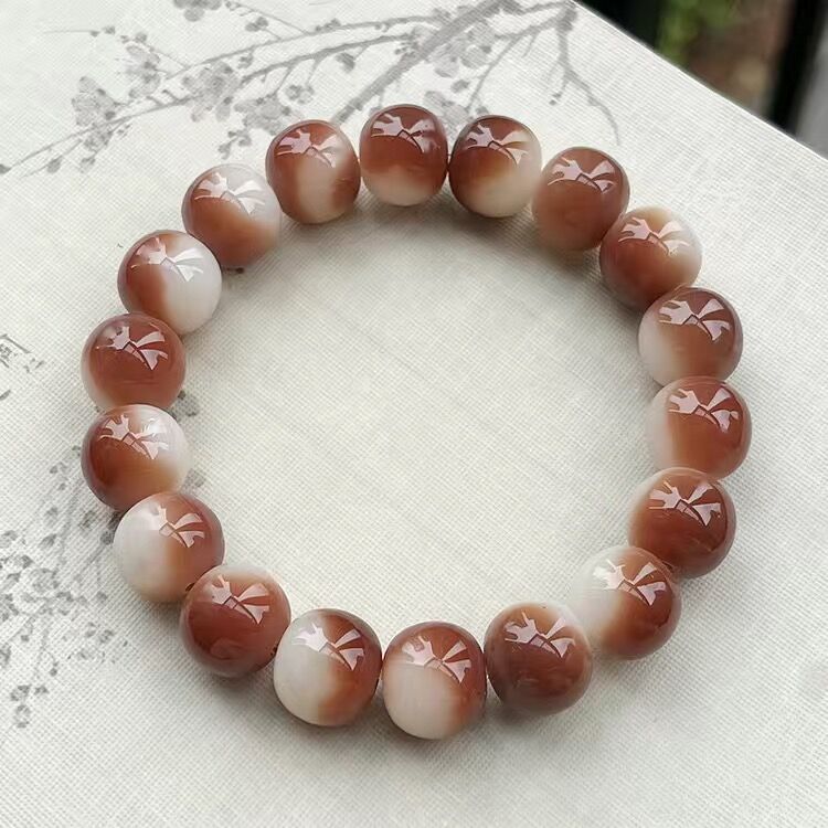 Men And Women Fashion Simple White Jade Bodhi Bracelet
