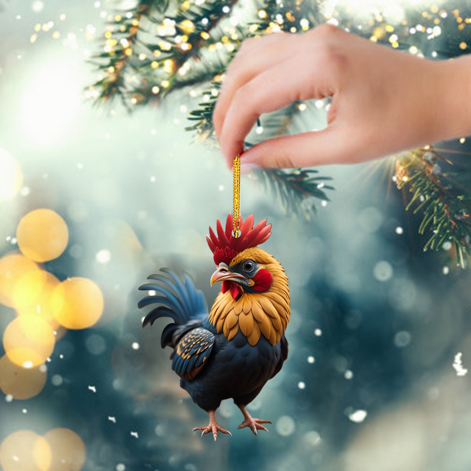 Title 6, Kreativer Weihnachtsbaumschmuck Huhn Tier Anhän...