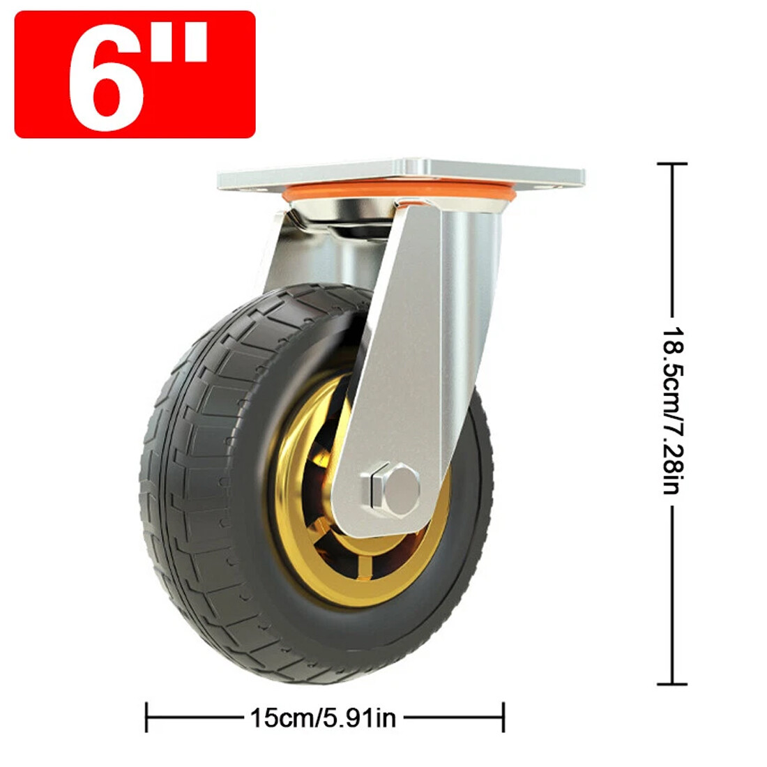 4X 150mm Heavy Duty Swivel Caster Wheels Castor Up To 300kg Load With 2 Brake UK — image 11