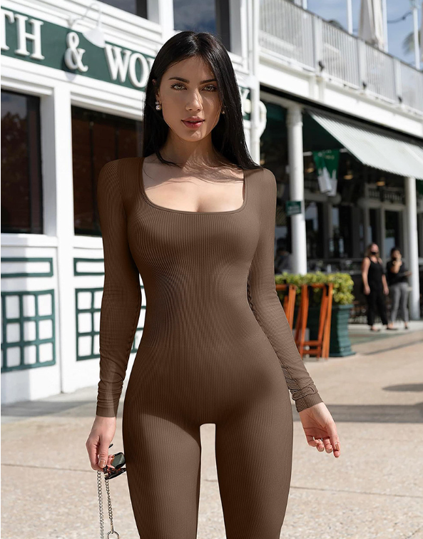 Seamless jumpsuit, long sleeve shapewear, hip lift yoga jumpsuit, sports jumpsuit, bodysuits