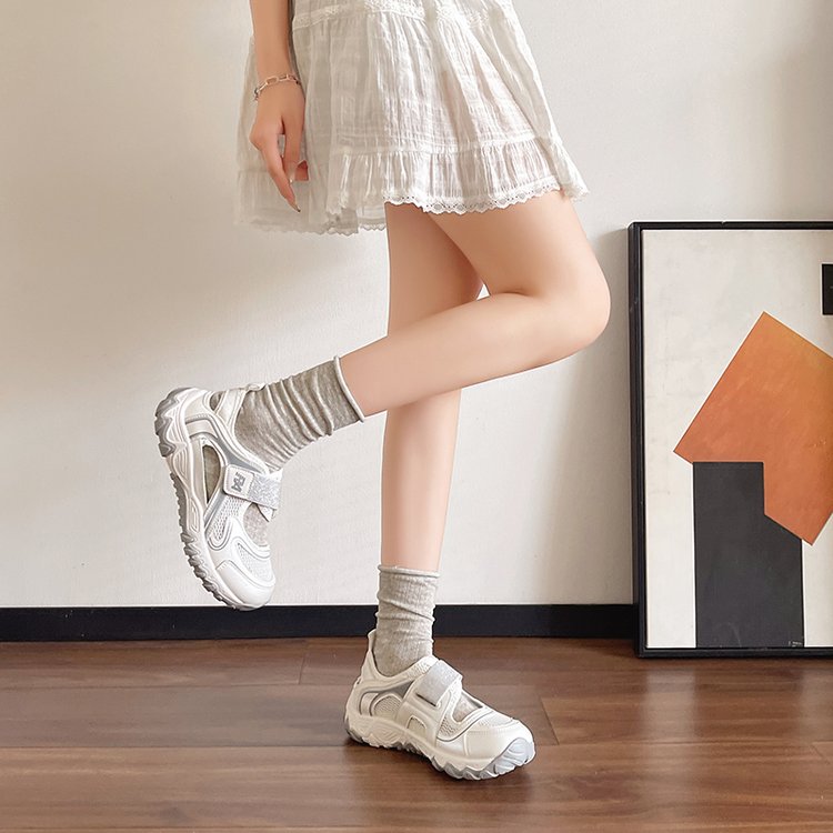 2026 New Women Platform Mary Jane Sneakers, Summer Hook-and-Loop Cutout Casual German Trainer Running Shoes