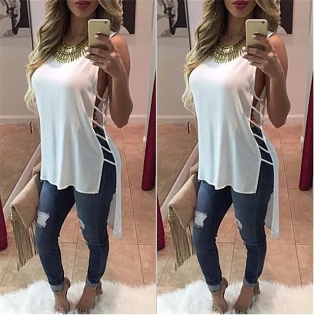 Women's Fashion Cut out Shirt White - Shop at LoveMi