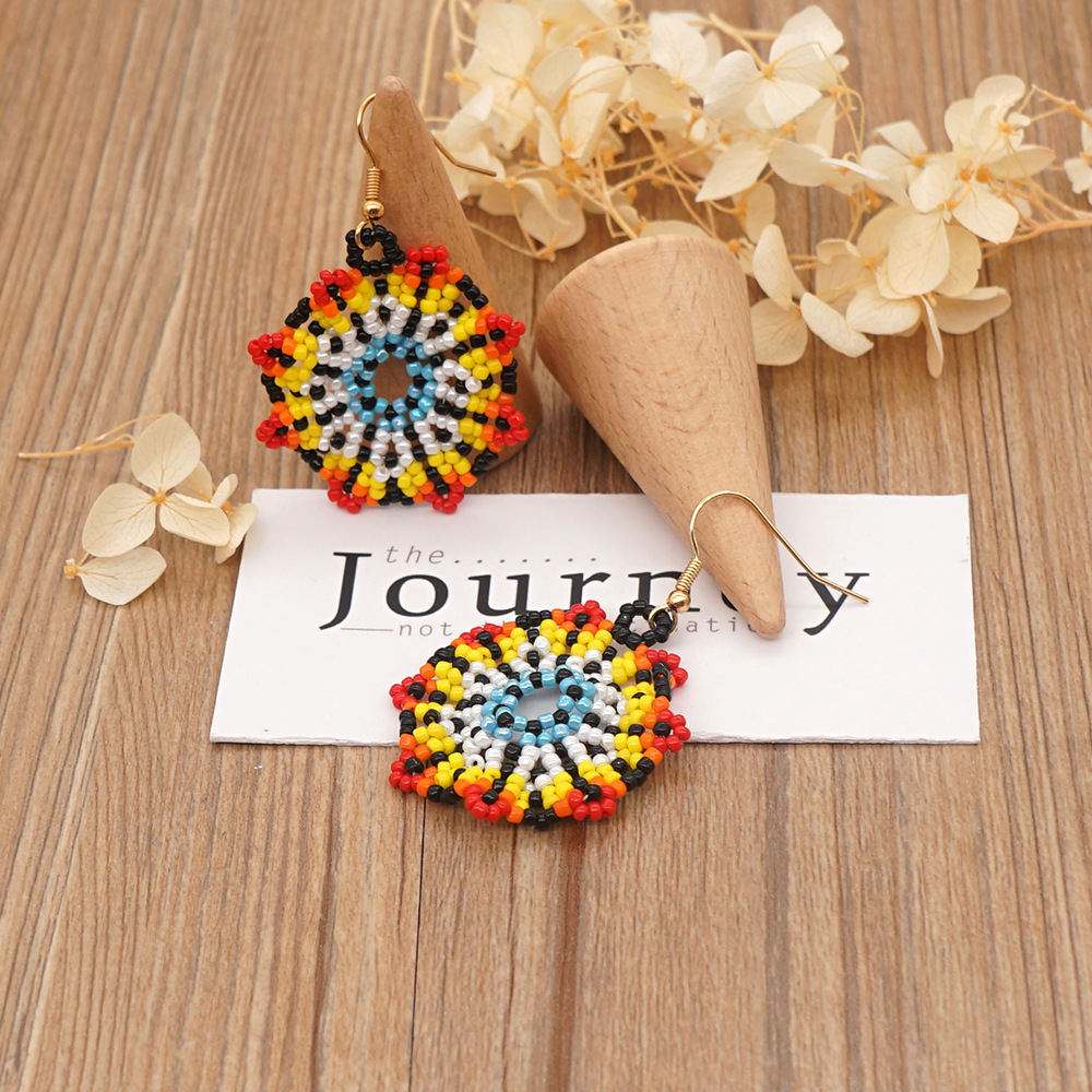 Creative Color Gradient Flower Earrings