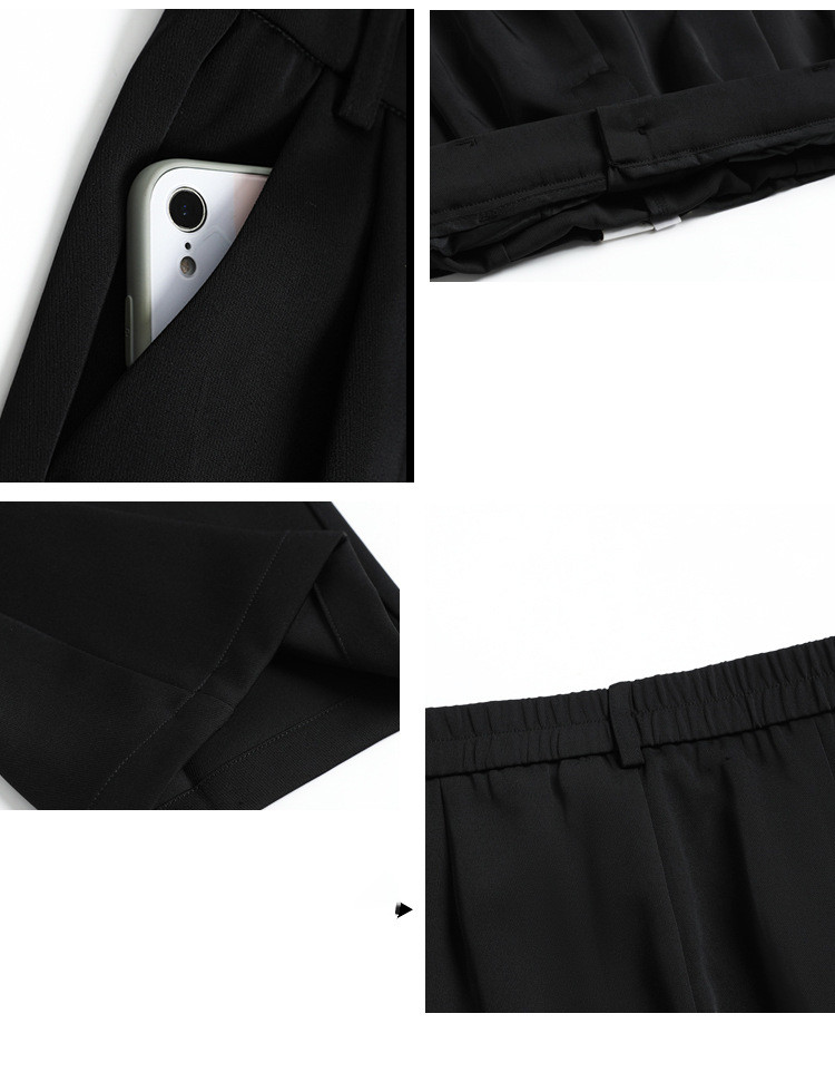 Loose Casual Khaki Straight-Leg Mop Pants