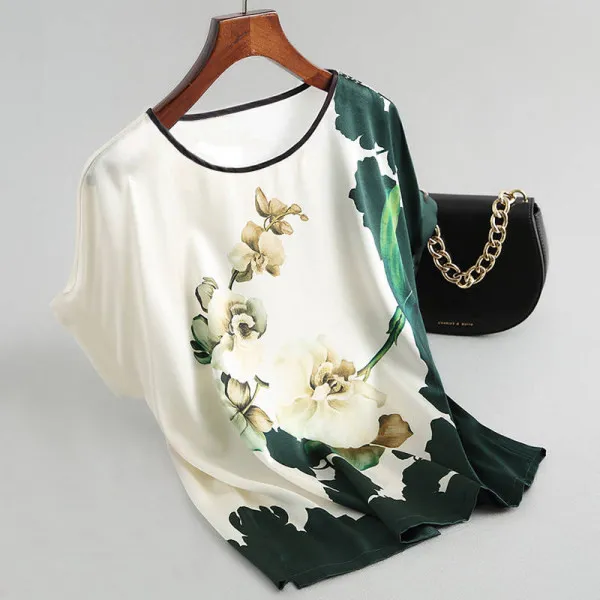Women's New Style Women's Short Sleeved Loose Plus Size Blouse Women Green - Shop at LoveMi
