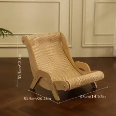 2-in-1 Cat Hammock And Scratching Post Durable Linen Rope Pet Rest Chair For All Seasons - Small Size - View 1