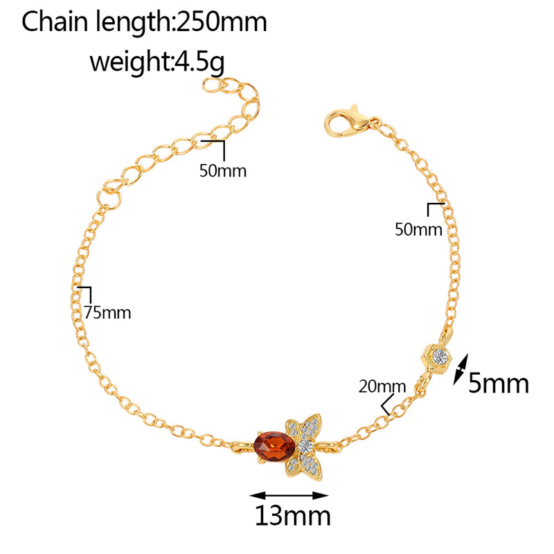 Simple Diamond-studded Moon Bud Stainless Steel Color Preservation Bracelet