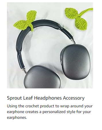 Cute Knitted Crochet Leaf Sprout,Lucky Handmade Multi-Functional Crochet Accessories, Ideal Bookmark For Bookworms, Funny Unique Headphone Cable Tie Gifts Accessory And Cable Tie