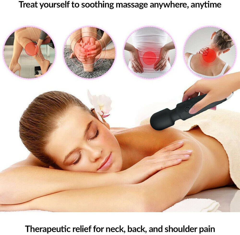 20 Speed Handheld Massager Wand Vibrating Massage Magic Full Body Therapy Motor