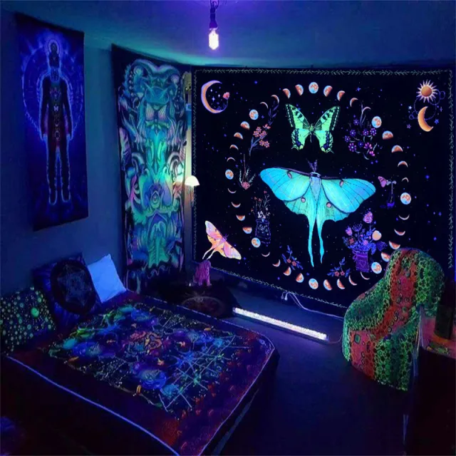 Fluorescent Tapestry Game Skull Mushroom Style6 - Shop at LoveMi