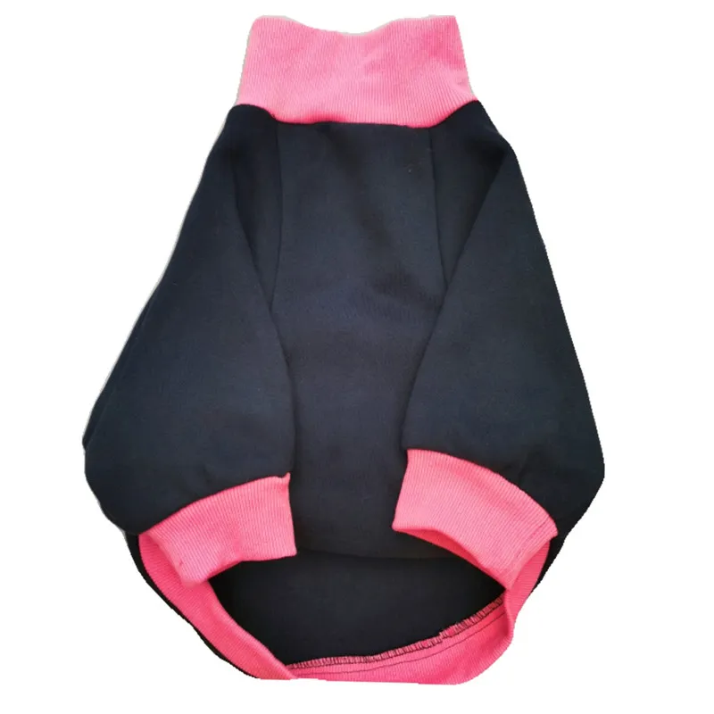 Pet Plus Fleece Warm Fluorescent Contrast Sweater - Navy Blue