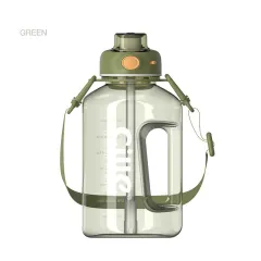 Large Capacity Sports Fitness Water Bottle - Green - View 1