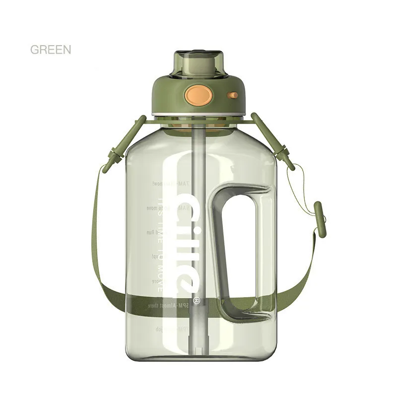 Large Capacity Sports Fitness Water Bottle - Green