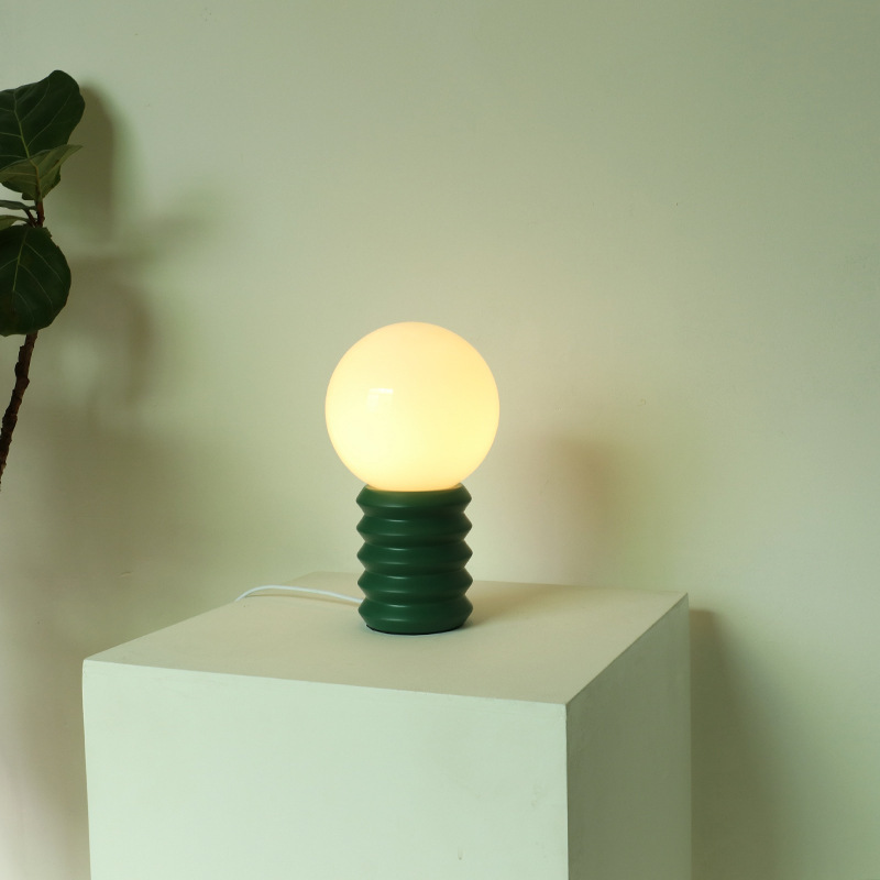 Dark green glass table lamp B