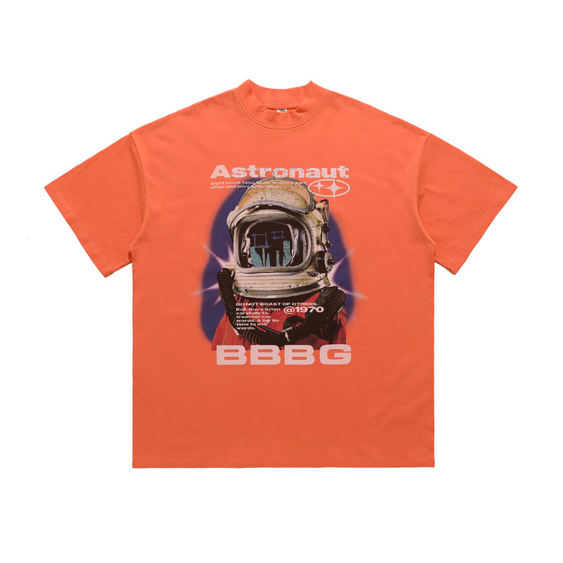 Title 5, Amerikaans Astronaut Print T-shirt, halve col, ...