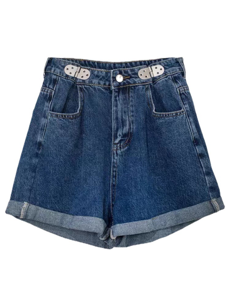 Women's Retro Loose And Thin Curly Denim Shorts