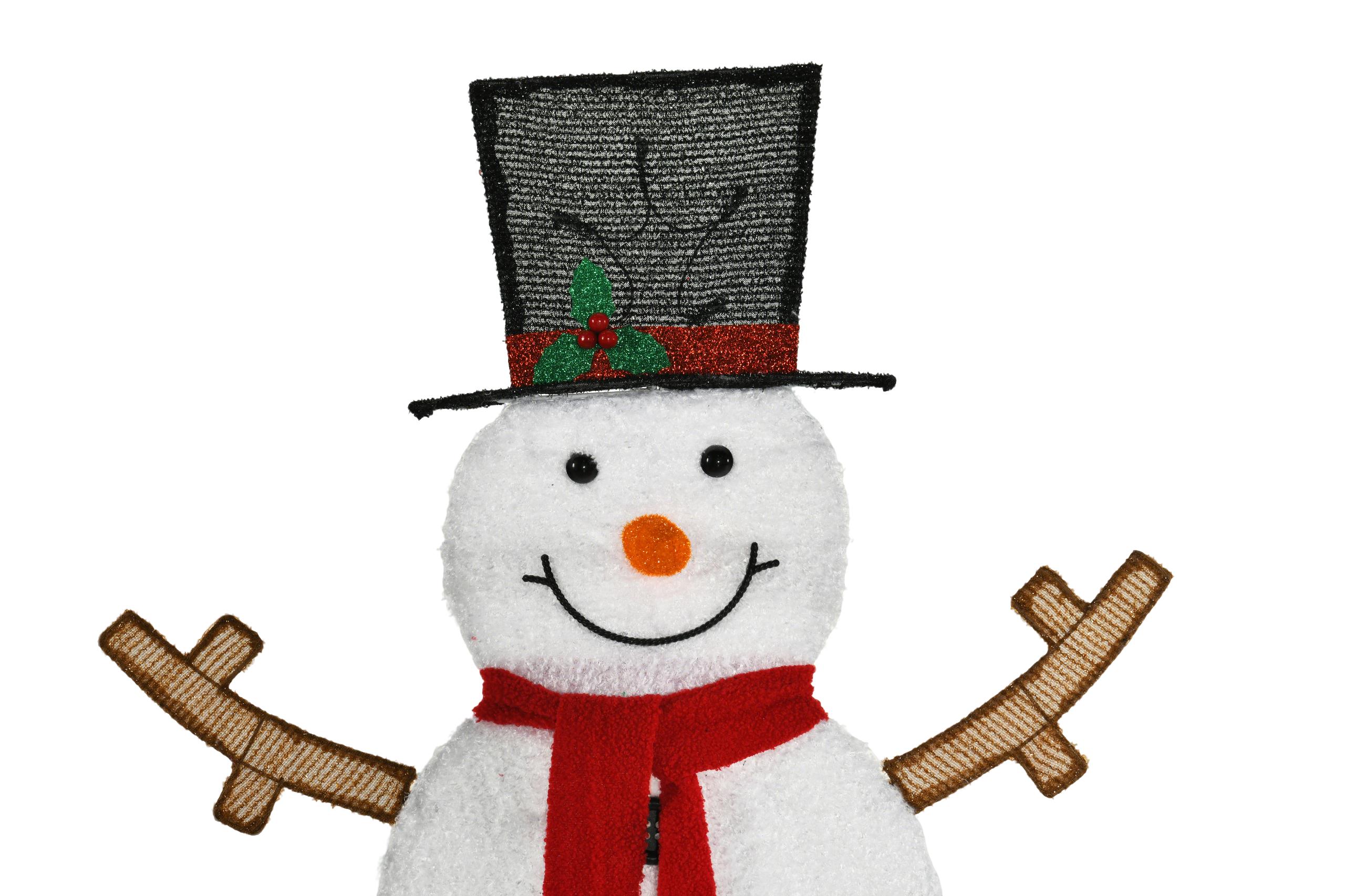 Lighted Christmas Snowman Holiday Decoration – Warm LED Festive Atmosphere Lights for Indoor and Outdoor Yard Display