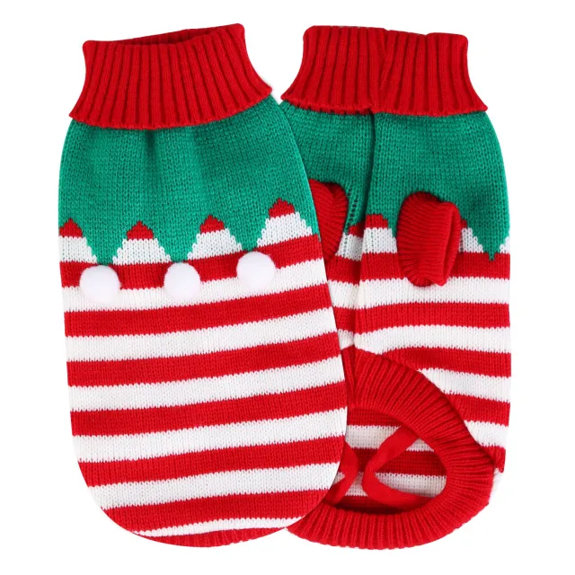 2 Patterns 4 Sizes Option Pet Christmas Turtleneck Sweater Dog Cat Christmas Clothes Snowman Stripes Costume Winter Holiday Sweater For Small Med... Furballxl - Shop at LoveMi