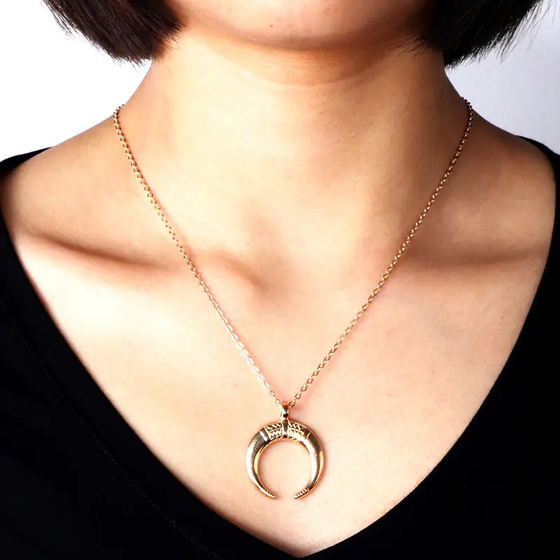 Popular Moon Horn Necklace Sweater Chain Clavicle Chain