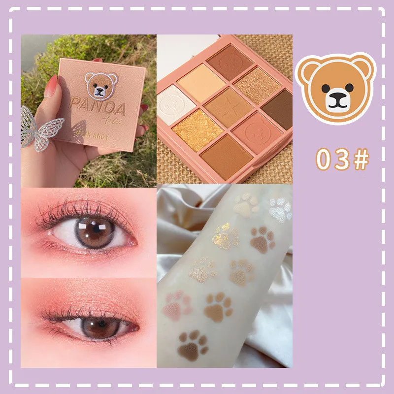 Makeup Eyeshadow Palette Pearly Matte Easy Color Sequins - 3Mousse Rose Bear