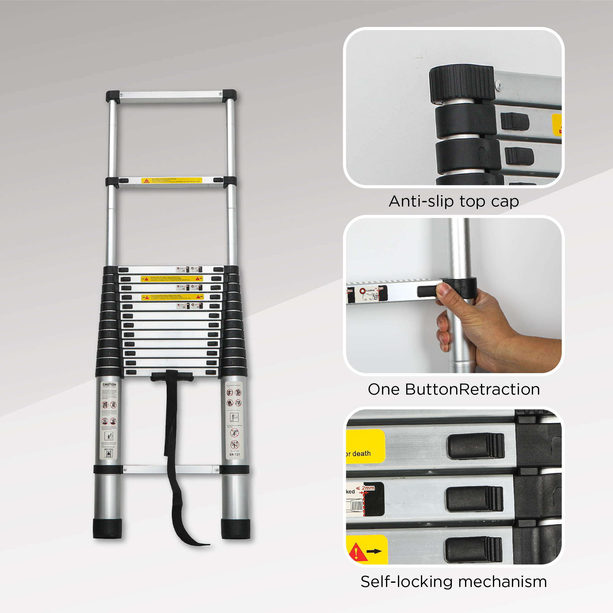 Aluminum Telescoping Ladder For Outdoor Work