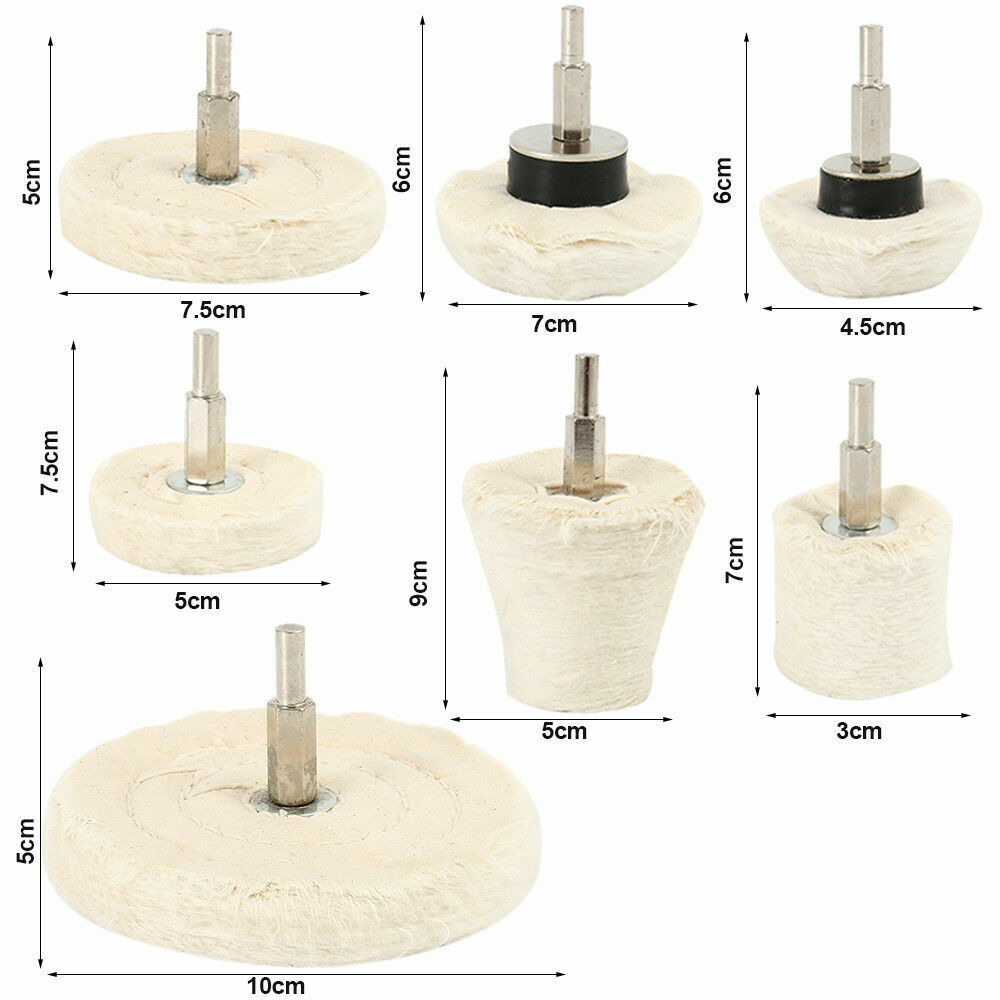 Polishing Buffing Pads Mop Wheel Buffer Pad Drill Kit For Car Polisher 7Pcs Set — image 4