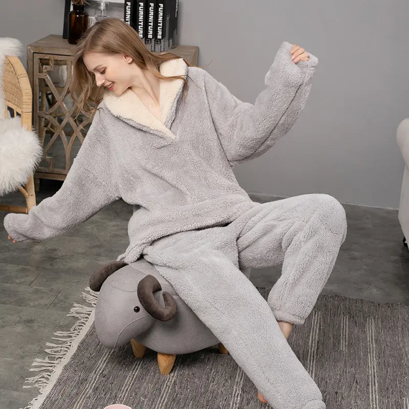 Flannel Pajamas Set Thickening Couples Home Service