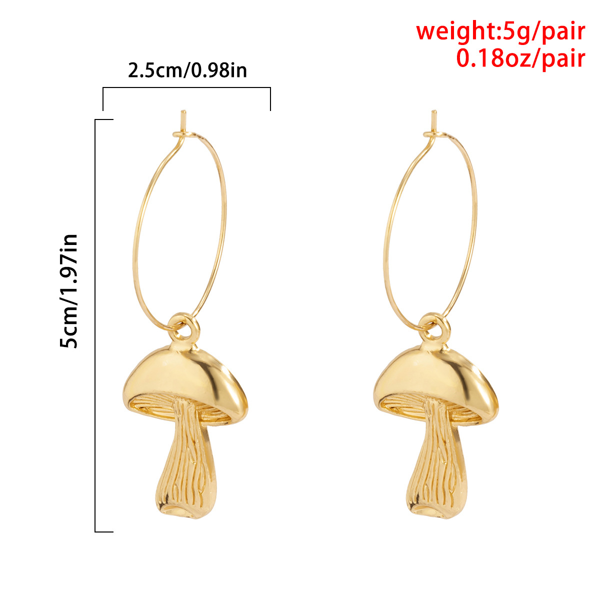 Ornaments Retro Ethnic Style Alloy Mushroom Pendant Earrings