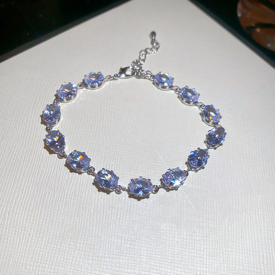 Korean Ins Style Rhombus Zircon Bracelet  Dainty Ethereal Bangle Luxury Elegant Premium Wrist Jewelry