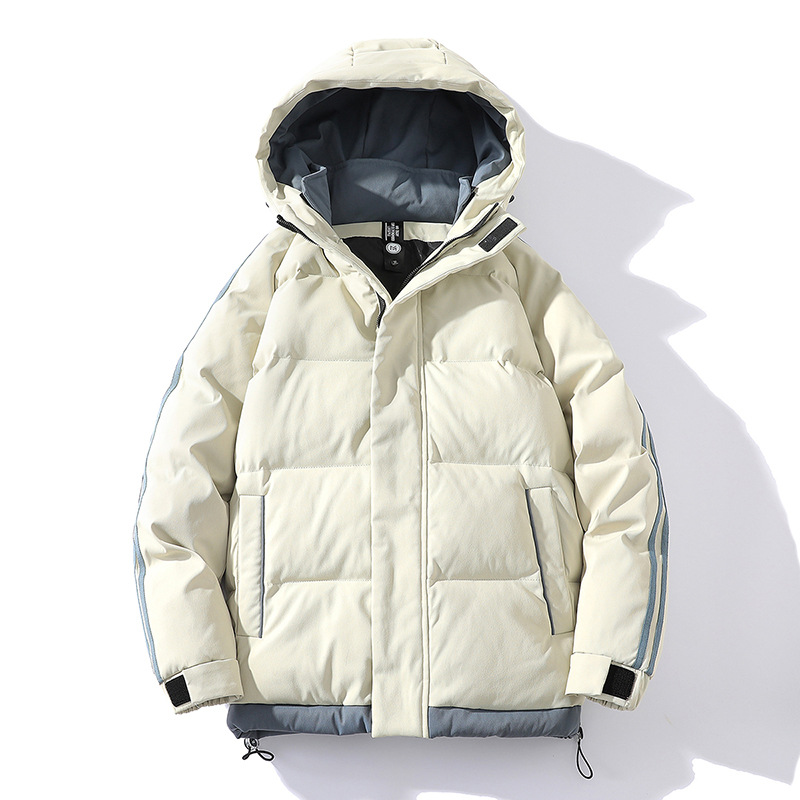 Youth White Warm Casual All-match Trend Cotton Coat Men