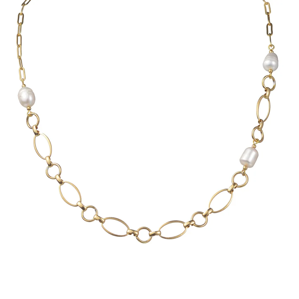 Unisex Stainless Steel Mixed Link Chain Necklace