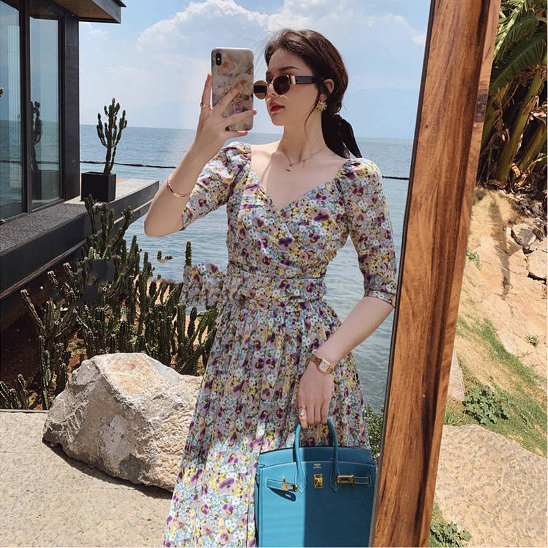 Floral A-Line Long Dress, picture 3 of 5
