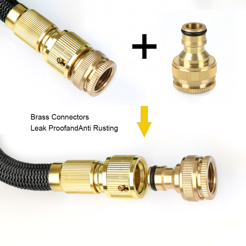 50FT-Heavy Duty Extendable Garden Hose With Spray Gun — image 7