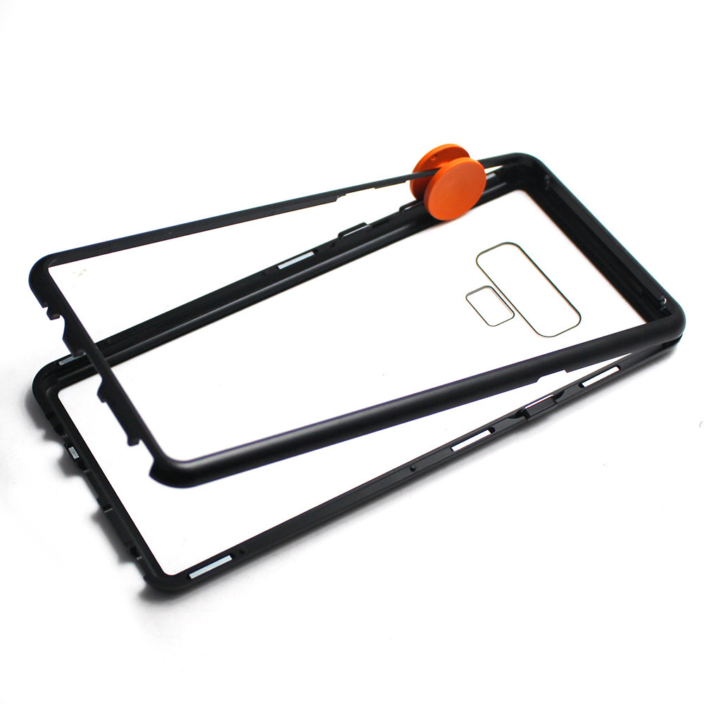 Metal Frame Magnetic Tempered Glass Protective Cover