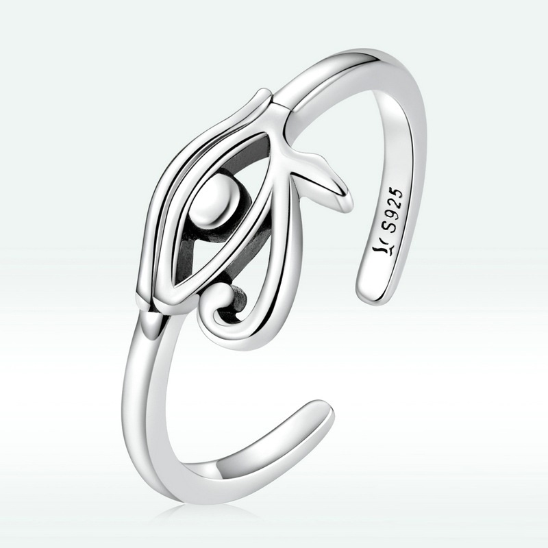 Title 4, Sterling Silver S925 Simple Eye Guard Ring