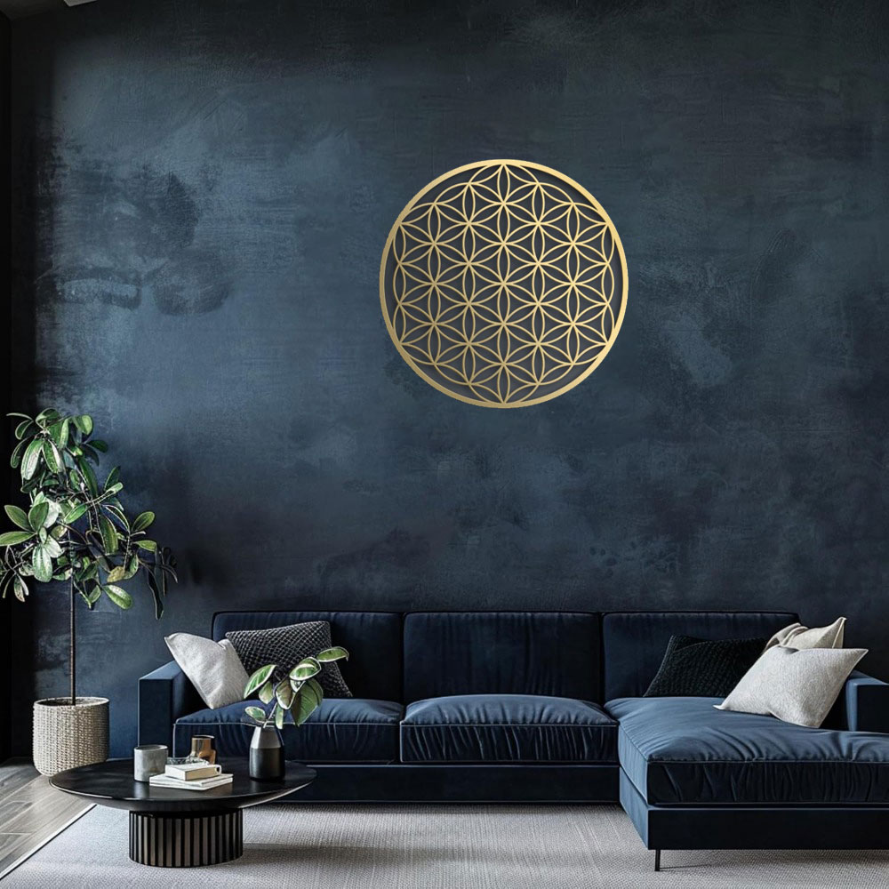 Zen Lotus Metal Wall Art Boho Chic Floral Hanging For Living Room Bedroom