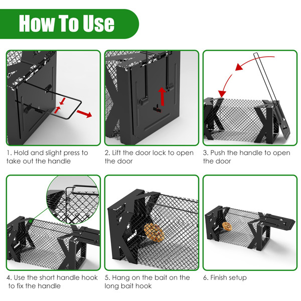 Humane Mouse Trap Cage, Non-Lethal (No Electricity/Glue/Chemicals), Heavy Duty 1.15mm Metal (Rustproof), Easy Catch & Release for Mice/Voles/Hamsters, Indoors/Outdoors Use-15