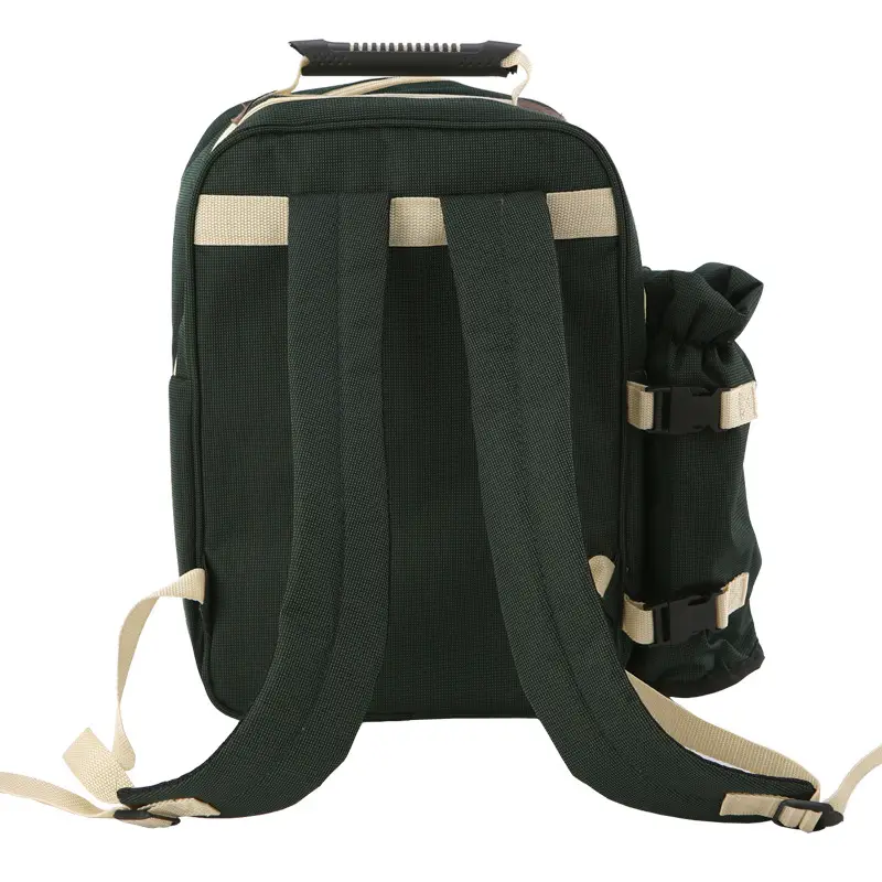 Picnic Backpack for Four with Complete Dining Set and Insulated Compartment