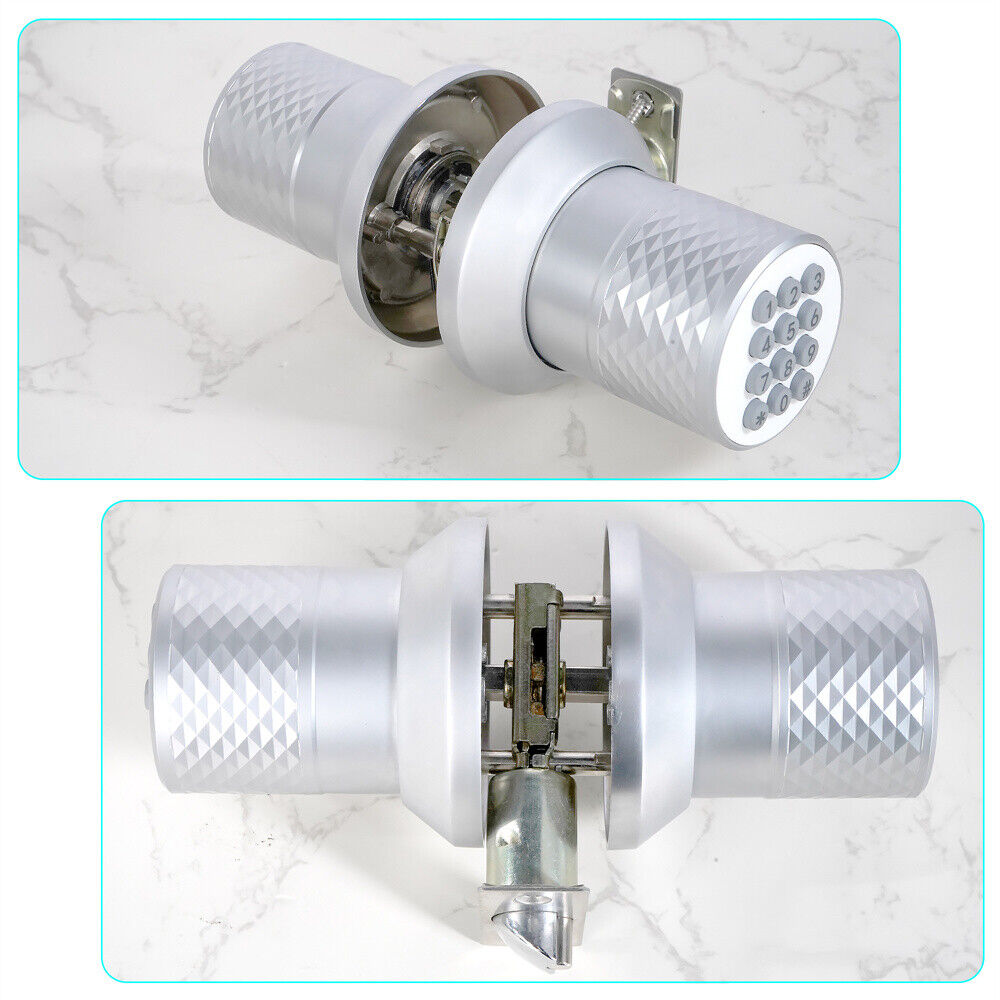 Electronic Keypad Door Knob Smart Entry Door Knob Anti-Slip Handle W& Spare Keys