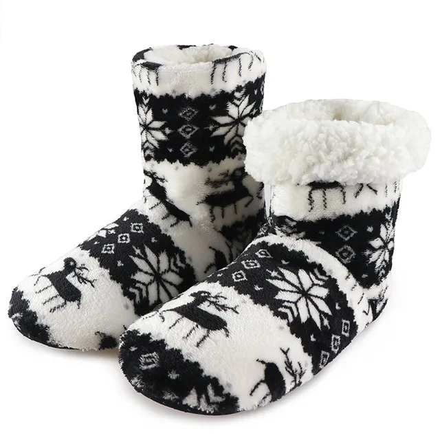Winter Fur Slippers For Women Warm Shoes Slipper Christmas Black - Shop at LoveMi